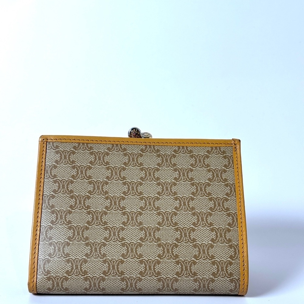 Vintage Celine Macadam Wallet – Tan Canvas, Triomphe Logo, Made in Italy - Picture 2 of 11